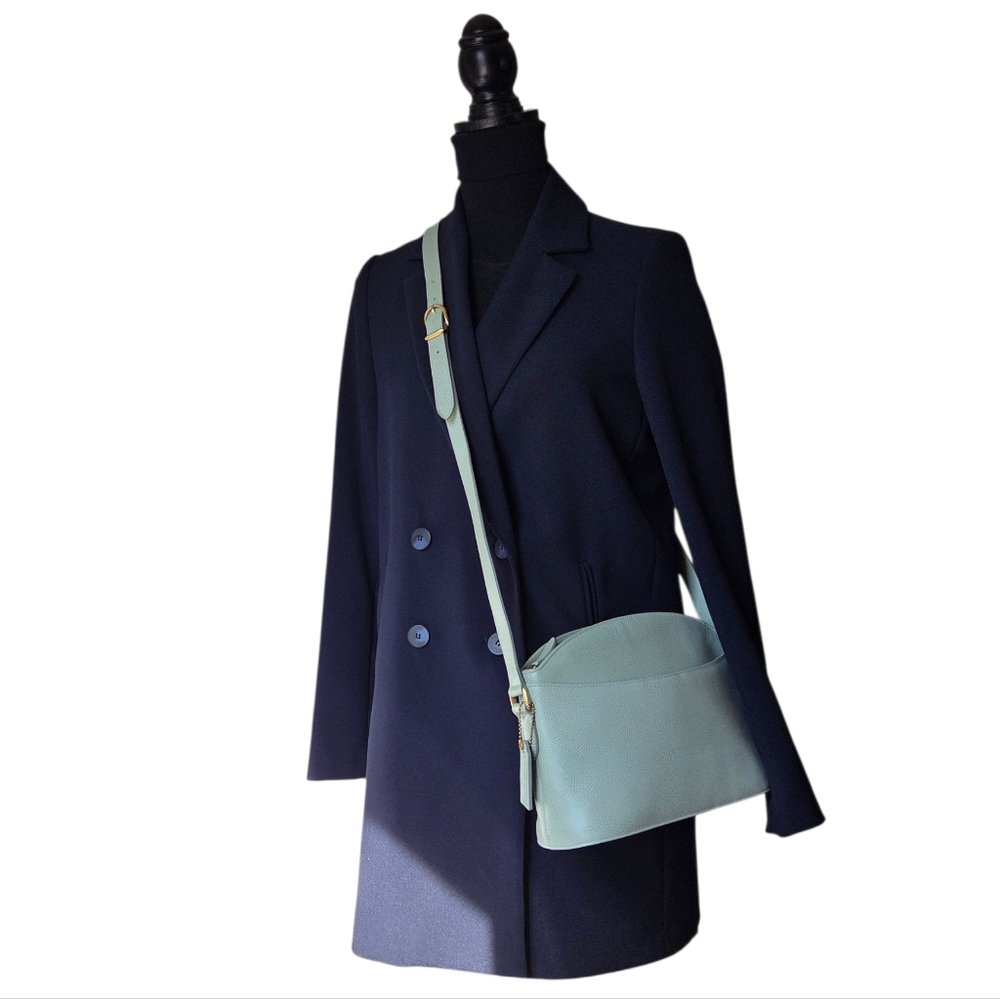 Vintage Coach Madison Regis Light Jade Pebbled Leather Shoulder Bag Italy - Picture 4 of 17